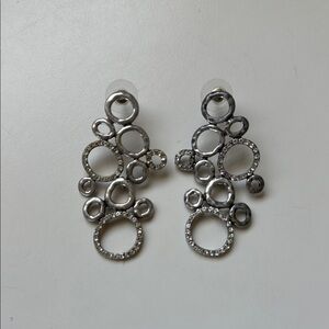 Elegant Silver Circle Drop Earrings